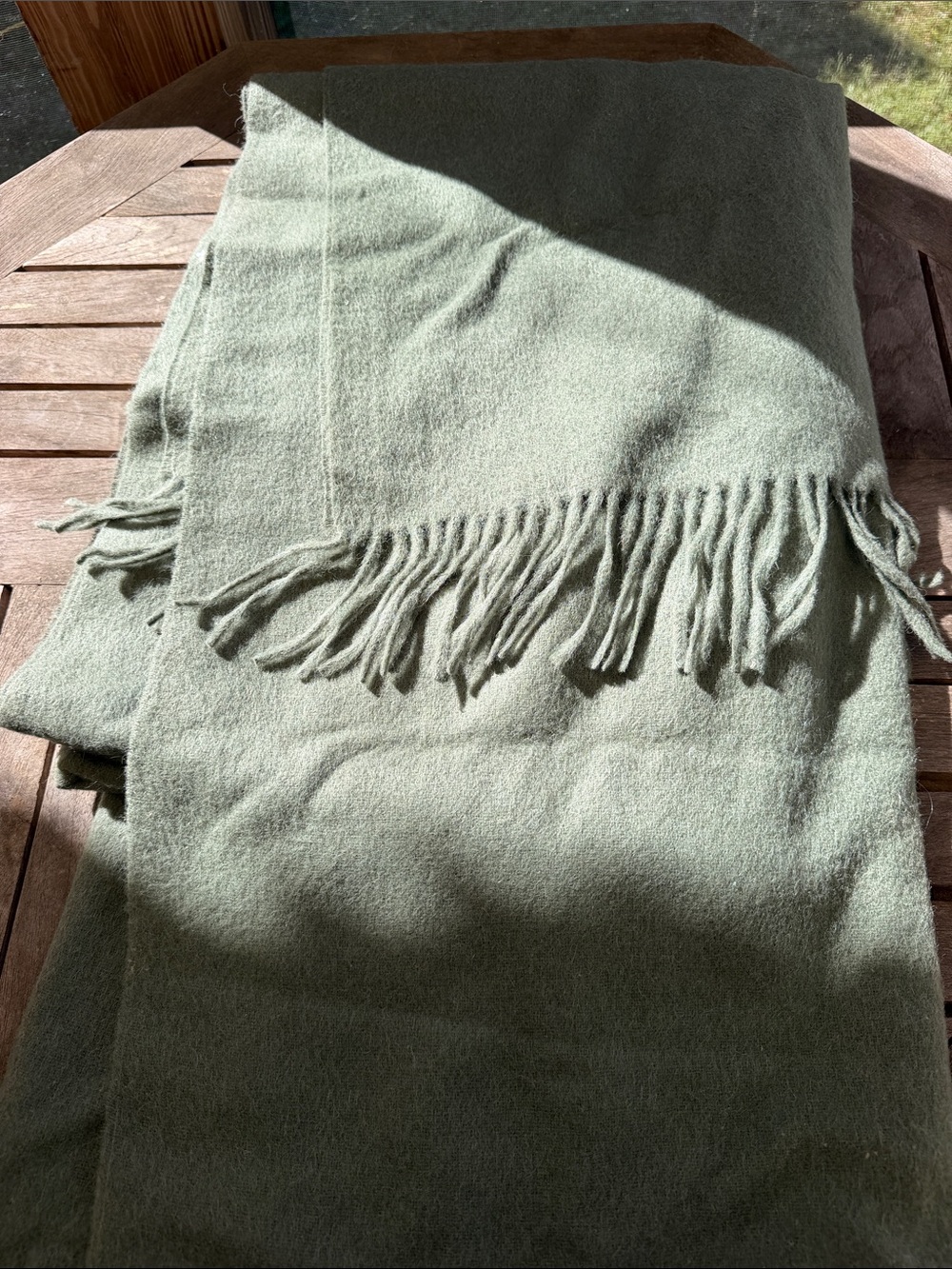 Soft Sage Fringe Throw Blanket - Cozy Home Throw